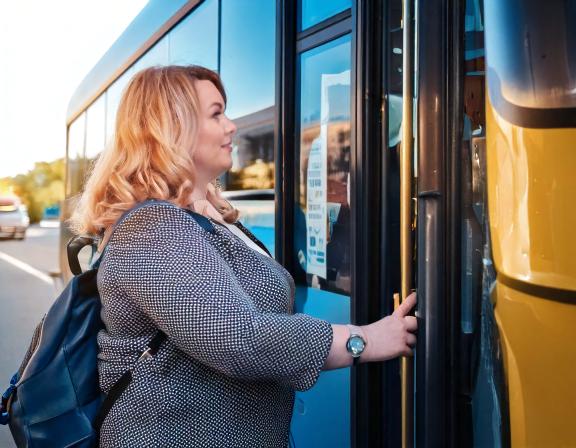 prendre le bus femme obèse