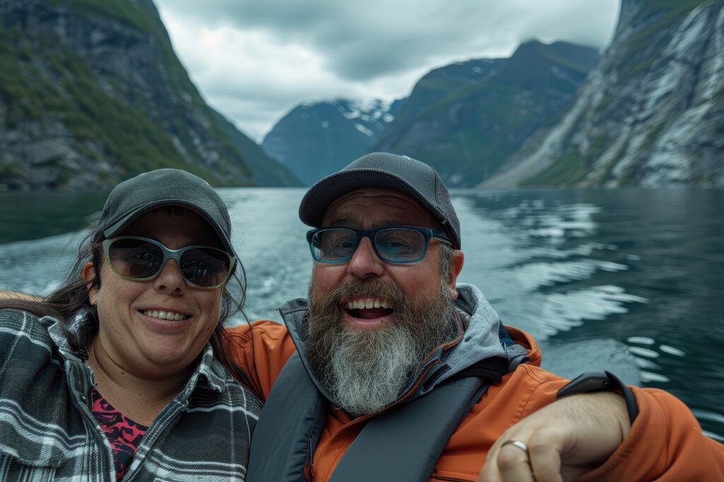 couple obèses qui font du bateau