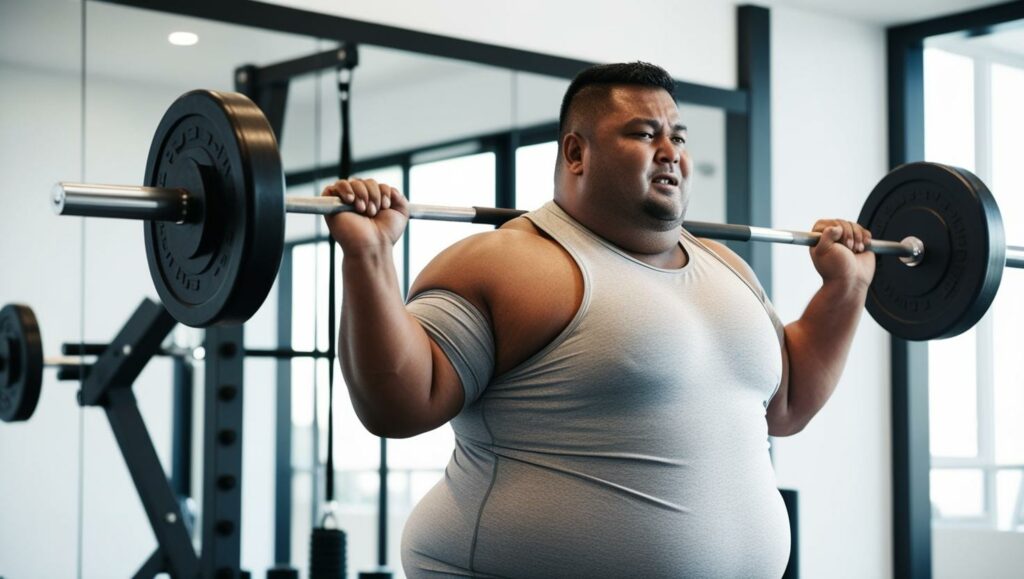 gros à la salle de sport