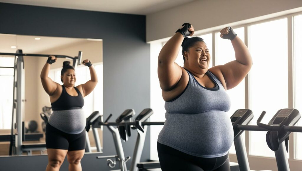 femmes rondes à la salle de sport